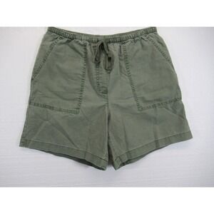 LL Bean Sunwashed Canvas Shorts Women Small Green High Rise 183106